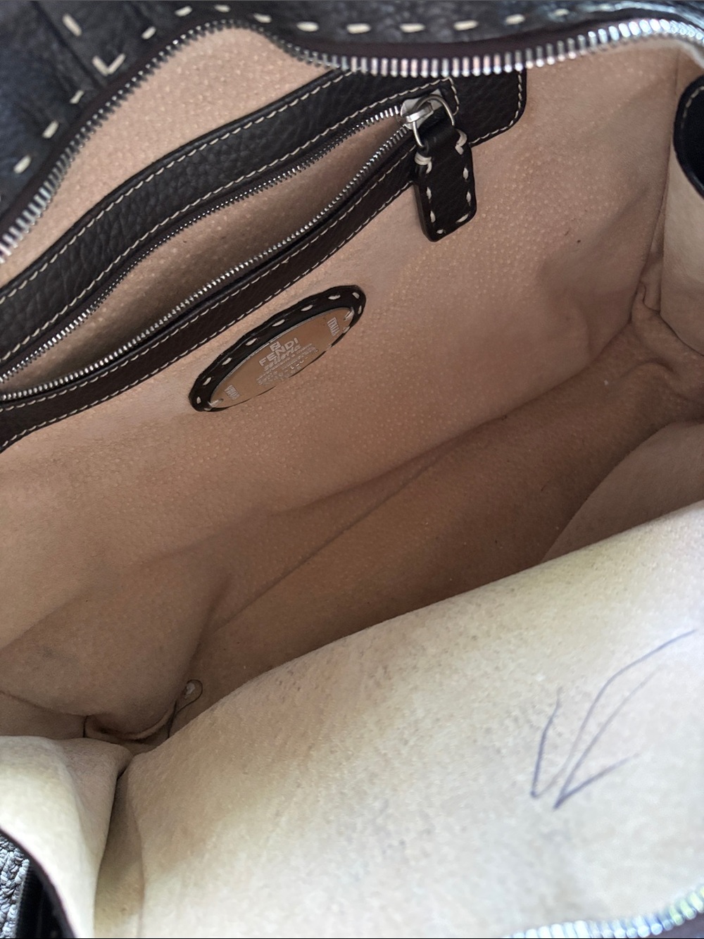 Fendi Dark Brown Brown Leather Top-Handle Purse - Picture 7 of 12